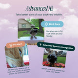 Bird Buddy Pro Solar Smart Bird Feeder with Camera - Ai Bird Species Identification, 5Mp Photos, 2K Ultra Video Live Stream Camera, Slow-Motion Video, 2.6In Focus - Blue Solar Bird Buddy