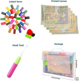 Generic Highland Cow & Sunflowers Latch Hook Kits Rug DIY Cushion Tapestry Making Crochet Hook Mat Making Kits Color Preprinted Pattern Canvas DIY Carpet Needlework Crochet Kits 52x38cm (d99-114) Generic