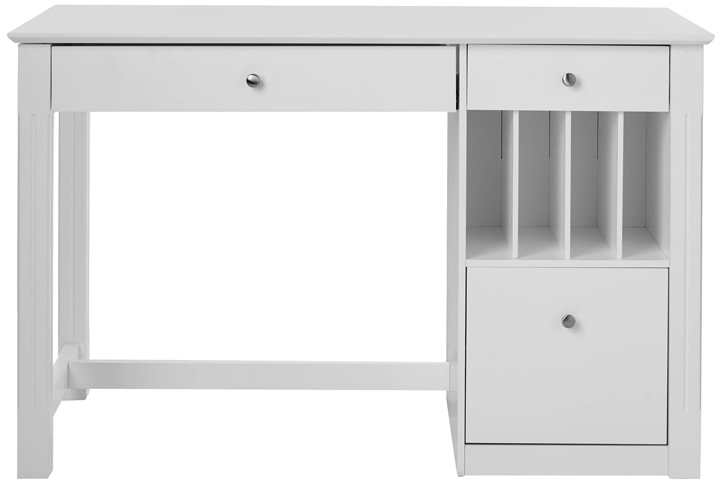 Walker Edison Modern Wood Computer Writing Desk Storage File Drawer Office Home Office Workstation Small, 48 Inch, White - WoodArtSupply