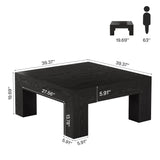 Tribesigns 39.4-Inch Square Coffee Table for Living Room, Farmhouse All MDF Accent Center Cocktail Table with Sturdy Wooden Legs, Easy Assembly, Black Tribesigns