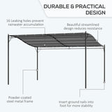 Outsunny 10' x 13' Steel Outdoor Pergola Gazebo, Patio Canopy with Weather-Resistant Fabric and Drainage Holes for Backyard, Deck, Garden, Gray Outsunny