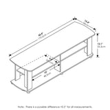 FURINNO Nelly Entertainment Center TV Stand, Short 43.3"(W) x13.4(H) x13.1(D), Columbia Walnut/Black Furinno