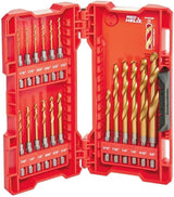 Milwaukee 48-89-4680 18-Piece Shockwave Impact Duty Thunderbolt Titanium Drill Bit Set w/Anti-Walking 135 Degree Angled Tip and Storage Case Milwaukee
