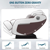 AVSAMOQ Massage Chair Full Body, Zero Gravity Massage Chair Recliner with Air Pressure, 8 Fixed Massage Rollers, Heating, Foot Roller, Bluetooth Speaker, for Home Office Men Women (Brown) AVSAMOQ