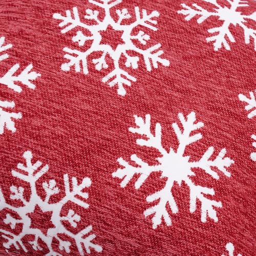 2 Pack Christmas Pillow Covers 18x18, Chenille Double-Sided Snowflake & Christmas Tree Decorative Throw Pillow Cases, Soft Farmhouse Holiday Cushion Covers for Sofa Couch Bed(Red,18x18) Auomily