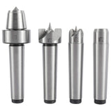 KUNTEC 4pcs MT2 Live Center Wood Lathe Drive Spur Cup Set #2 Morse Taper KUNTEC