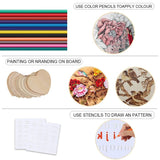 OUXi Wood Burning Kit, 110Pcs Pyrography Wood Burner Pen with Adjustable Temperature 200-480℃ Switch, Wood Burner Tool for Embossing, Carving, Engraving, Soldering Tips, Color Pencils, Carrying Case OUXi