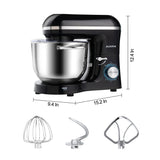 Aucma Stand Mixer,6.5-QT 660W 6-Speed Tilt-Head Food Mixer, Kitchen Electric Mixer with Dough Hook, Wire Whip & Beater (6.5QT, Black) Aucma