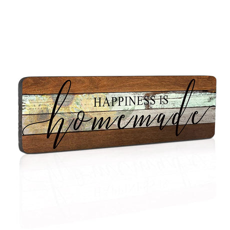Farmhouse Wood Sign Wall Decor Love Sign Home Decor Wall Art-Happiness is Homemade-Kitchen Signs Wall Decor Size 16"x5" SAC SMARTEN ARTS