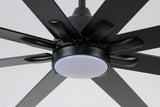 Sevenine 72 Inch Ceiling Fan With Lights and Remote,8 Black Wood Blades,Large Ceiling Fan with 6 Speed Reverse DC Motor,3 Color Dimmable LED, Downrod For Indoor Great Rooms Living Room Patio Farmhouse Sevenine