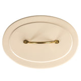 Creative Co-Op DF2516 Oval Metal Lid Bread Box, Off-White Creative Co-Op