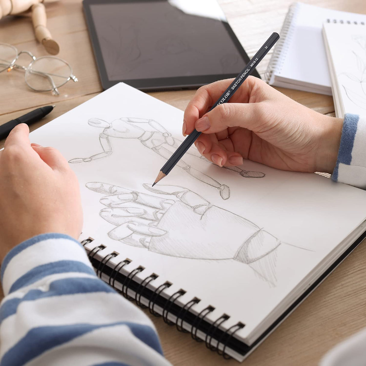 MARTCOLOR Drawing Sketching Pencils Set, 12 Pack Graphite Pencils(14B - 2H), Ideal for Drawing Art, Sketching, Shading, Artist Pencils for Beginners & Pro Artists MARTCOLOR