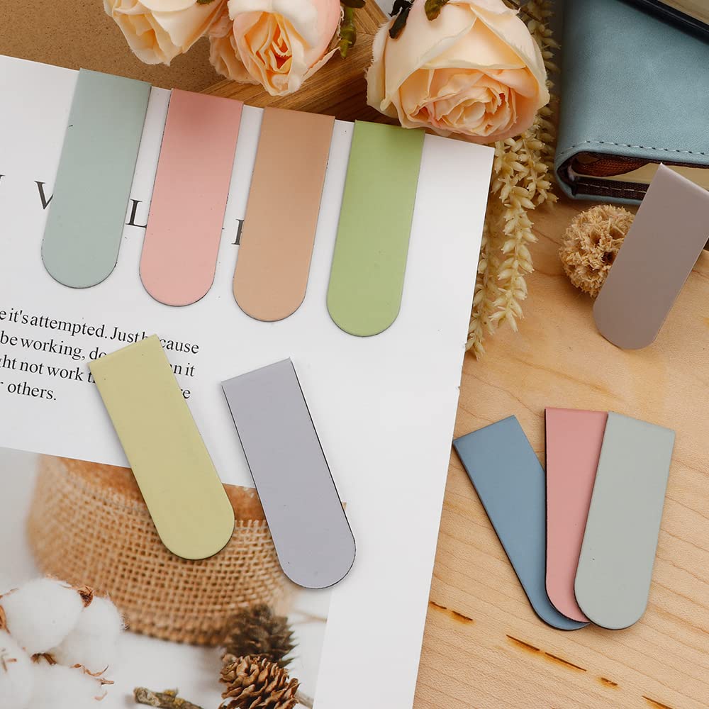 Magnetic Bookmarks, 15PCS Bookmark, Cute Bookmarks, Magnet Bookmark Clips, Bookmarks for Women Men Kids, Bookmarks Bulk, Teacher Bookmark, Solid Colorful Bookmarks(Light Color) ZNHIS