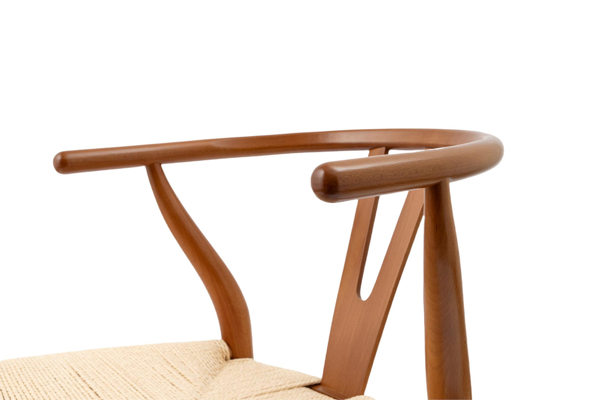 EthanEllen Kitchen and Dining Chairs Set of 2 with Cushion, Wishbone Chairs Set of 2, Wood Wishbone Dining Chair (Walnut) EthanEllen