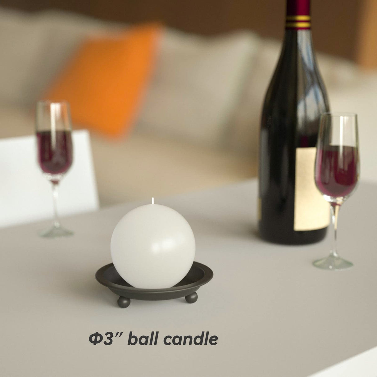 Thindolex Matte Black Iron Candle Plate, Set of 2, Metal Saucer Style Candle Holder for Pillar/Scented/Flameless/Ball Candles, Decorative Candle Stand for Table Centerpiece Thindolex