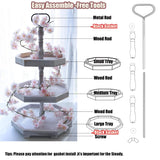 3 Tiered Tray Stand White Tier Serving Tray, Three Decorative Trays, Wooden Cupcake Stand 3 Tiered Farmhouse Tray for Home Decor(L 13.8” W 12.5” H 21.8”) MRPAPA