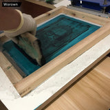 Worown 10 X 14 Inch Wood Silk Screen Printing Frame with 110 White Mesh and 1 Piece 4 x 10 Inches Screen Printing Squeegee for Screen Printing Worown