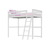Max & Lily High Loft Bed, Twin Bed Frame for Kids, White Max & Lily