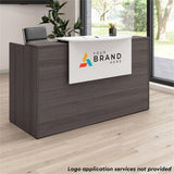 Bush Business Furniture Arrive 72W x 30D Reception Desk with Counter and Mobile File Cabinet in Storm Gray Bush Furniture