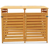 Hanover Outdoor Storage Shed, 4.9 ft. x 4 ft., Wooden Outdoor Shed for Trash and Recyclables with Locking Latch and Waterproof Roof, Durable Trash Sheds for Backyard, Patio, or Lawn Hanover