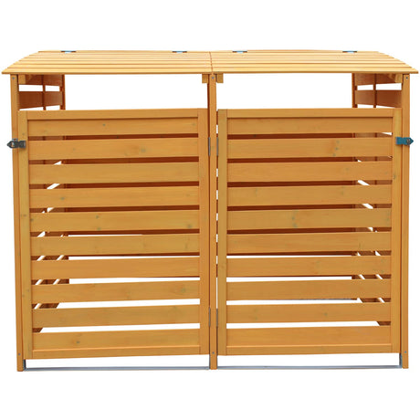 Hanover Outdoor Storage Shed, 4.9 ft. x 4 ft., Wooden Outdoor Shed for Trash and Recyclables with Locking Latch and Waterproof Roof, Durable Trash Sheds for Backyard, Patio, or Lawn Hanover