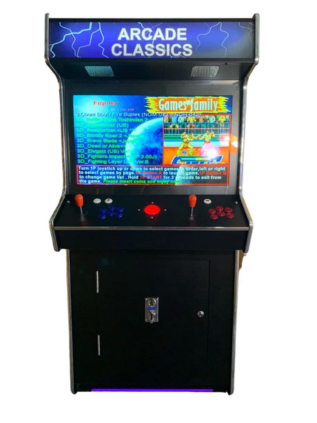 Top Us Video Arcades Full Size Commercial Grade Upright Standup Arcade Machine 2 player 4500 Games 32 inch Screen Black TOP US VIDEO ARCADES