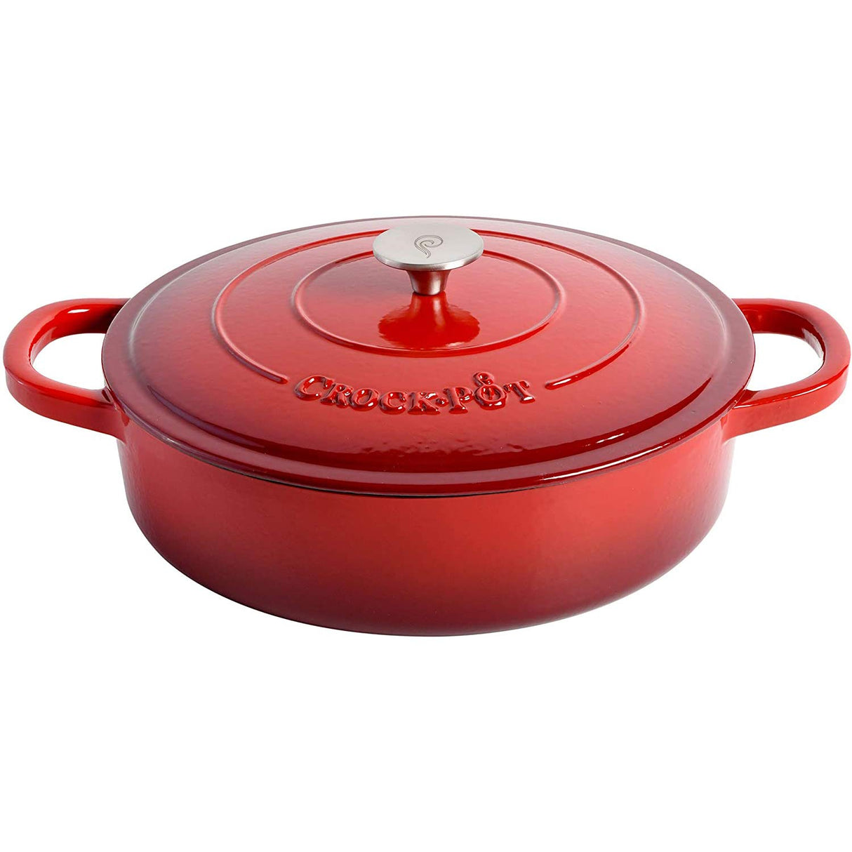 Crock-Pot Crock Pot Artisan Enameled Cast Iron Braiser W/Lid, 5 Quart, Scarlet Red Crock-Pot