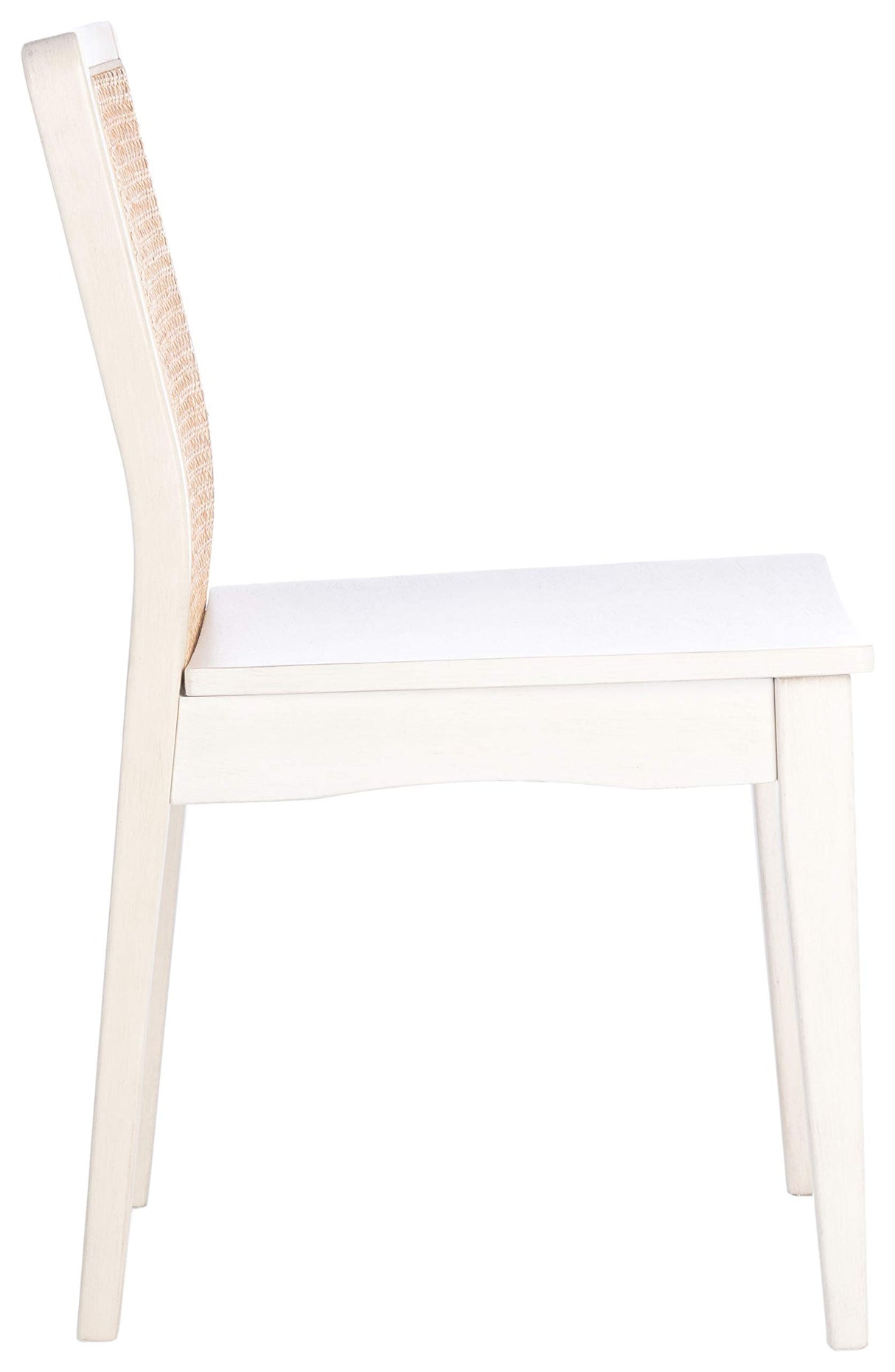 SAFAVIEH Home Collection Benicio White/Natural Rattan Dining Chair (Set of 2) DCH1005B-SET2 Safavieh