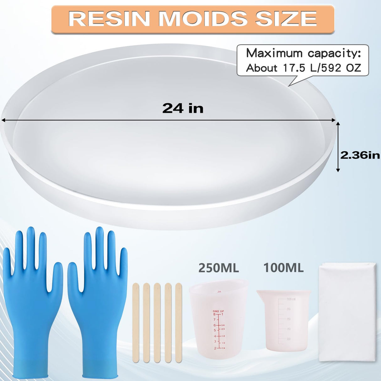 24" Inch Resin Table Molds,Extra Large Round Silicone Molds for Epoxy Resin Table Top Epoxy Mold,for River Table,Coffee Table,Cutting Board,DIY Resin Art,Home Decoration SIMEIQI