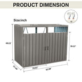 Outdoor Garbage Bin Storage Shed, Steel Trash Can Storage with Lockable Doors & Lids for 2 Trash Cans, Metal Garbage Can Hider for Outside Garden Yard Backyard Patio (2 Trash Can+Grey) YskdhfczQ