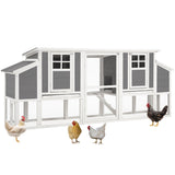 AECOJOY 98'' Extra Large Chicken Coop with Run, Wood Chicken House for 6-8 Chickens with 4 Nesting Boxes & Pull-Out Tray, Outdoor Hen Fence Poultry Pet Cage for Backyard AECOJOY