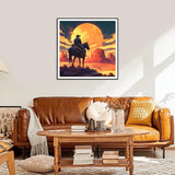 SJUTOUCI Diamond Art Painting Kits for Adults, Western Cowboy Diamond Art Kits for Beginners, 5D DIY Full Drill Gem Craft Art for Home Decor Gift 12x12 inch, Desert SJUTOUCI