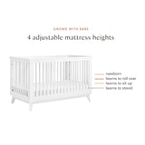 Babyletto Scoot 3-in-1 Convertible Crib with Toddler Bed Conversion Kit in White, Greenguard Gold Certified babyletto