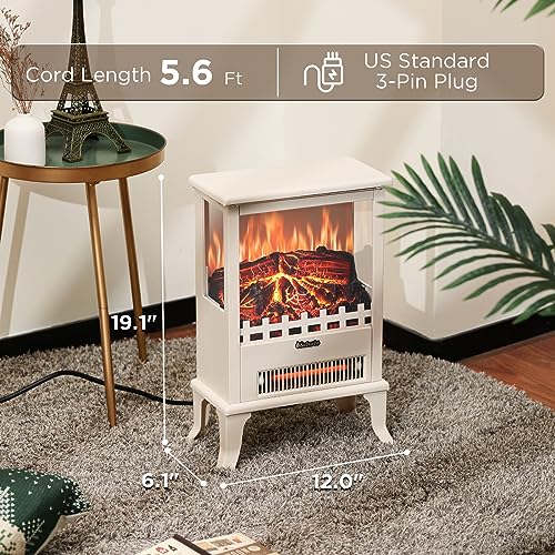 TURBRO Suburbs TS17Q Infrared Electric Fireplace Stove, 19" Freestanding Stove Heater with 3-Sided View, Realistic Flame, Overheating Protection, CSA Certified, for Small Spaces, Bedroom - 1500W TURBRO