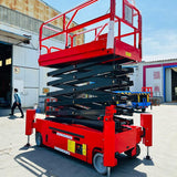 4m -16m Mobile Aerial Work Platform Self Propelled Scissor Lift Table Lift Portable Aerial Work Platform Electric Scissor Lift for Construction WoodArtSupply