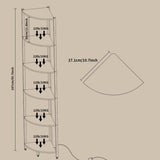 HONGOUZWL Corner Shelf with LED Lights, 6-Tier Corner Bookshelf, 66'' Organizer Book Shelf Shelves Steel Frame Display Stand with Living Room, Bedroom, Study, Black HONGOUZWL
