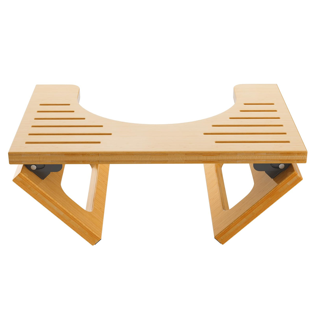 AmazerBath 7 Inches Bamboo Toilet Stool Squat for Adults, Collapsible Poop Stool for Bathroom, Potty Step Stool with Non-Slip Strip, Improve Bathroom Posture and Comfort, Natural Color AmazerBath