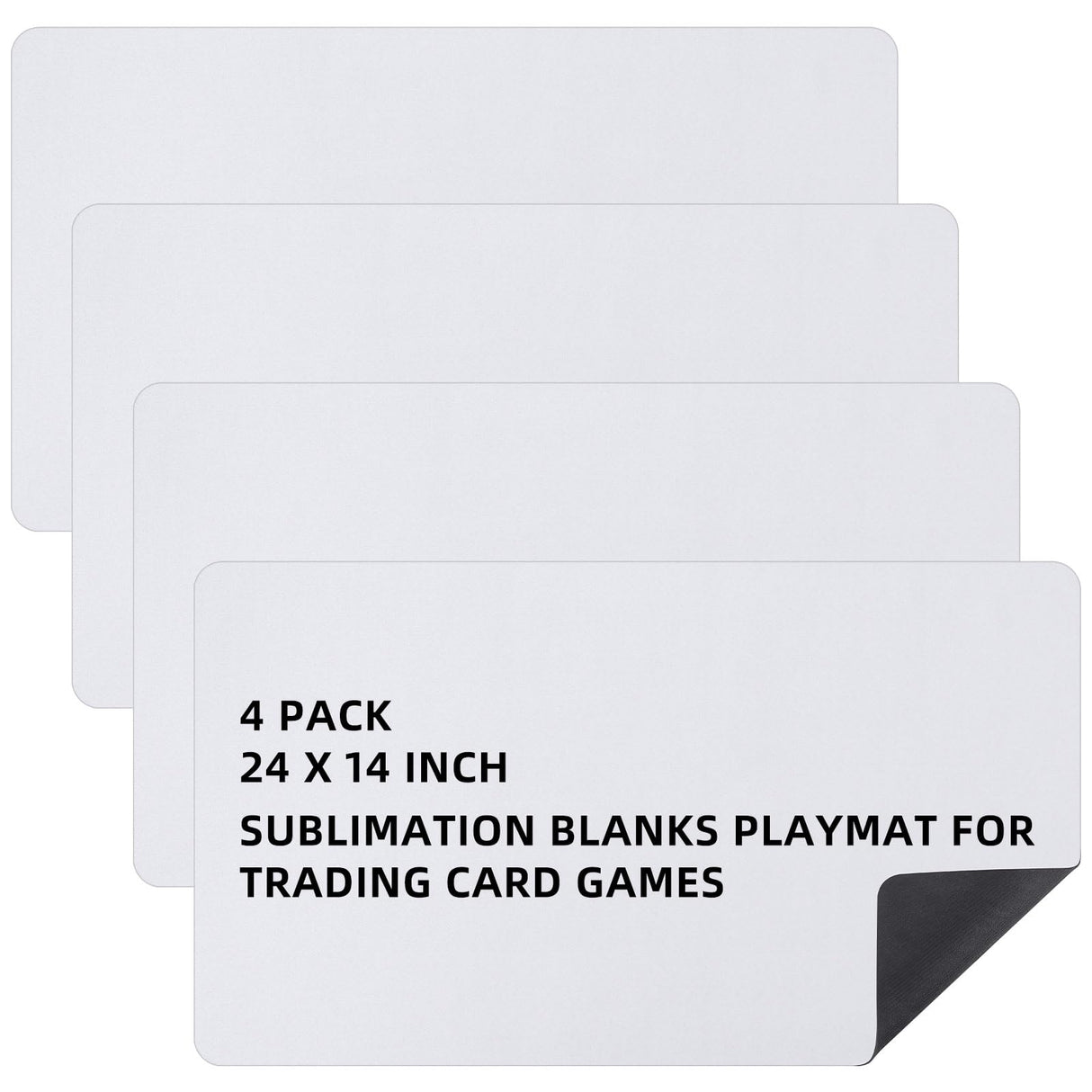 4 Pcs Card Game Mats 14 x 24 Inch Playmat Sublimation Blanks Playmat Smooth Card Playing Mat for Board Games, and Collectible Card Playing (White) Yexiya