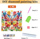 CraftCraze Diamond Painting Adult Kits, Diamond Art Kits for Beginners, DIY Butterfly Full Drill Diamond Painting for Home Wall Decoration 11.8 x11.8 inches CraftCraze