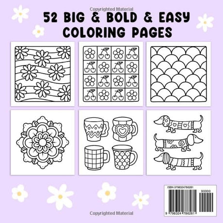 Comfy Patterns: Coloring Book for Adults and Kids, Bold and Easy, Simple and Big Designs for Relaxation Featuring Lovely Cozy Pattern and Mandala (Bold & Easy Coloring) Coco Wyo LLC