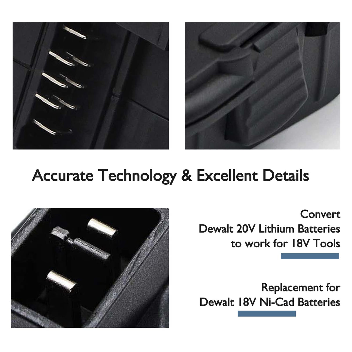 DCA1820 Battery Adapter Replacement for Dewalt 18V to 20V Adapter, Compatible with Dewalt 20V Lithium Battery DCB203 DCB206 DCB207 for 18V XRP Battery DC9099 DC9098 DC9096 WoodArtSupply