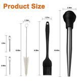 Auzeuner Turkey Baster for Cooking, Turkey Baster Large, Stainless Steel Turkey Baster Syringe, with 2 Marinade Injector Needles and Brush for Cooking, Black Auzeuner
