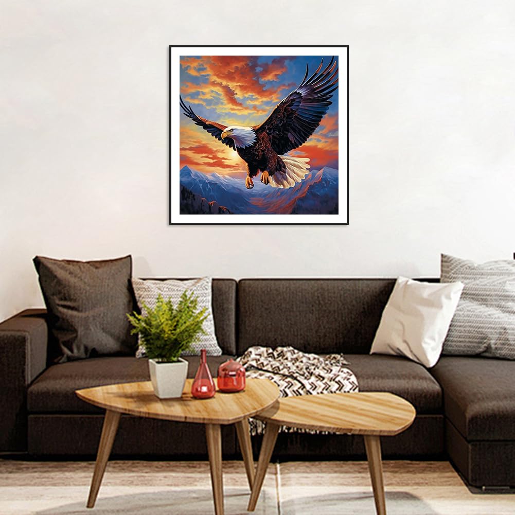 Anuver Eagle Diamond Painting Kits for Adults, 5D DIY Diamond Art Kits for Beginners, Full Drill Diamond Painting Kits for Home Wall Decor, 12x12 Inch Anuver