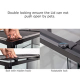 REPTIZOO Large Reptile Terrarium 120 Gallon, Tall & Wide Tempered Glass Reptile Tank 48" x 24" x 24" with Sliding Door Top Screen Ventilation & Anti Escape Lid, Full View REPTI ZOO