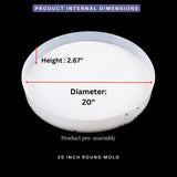 Resin Mold Large Round Deep -Kalinta 24inch Reusable Epoxy Round Molds for Resin Clock, Serving Tray Board, End Table，Floral Preservation Bouquet Kalinta