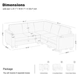 Belffin Fabric L Shaped Sectional Couch with Storage, Small Modular Sectional Corner Sofa with Chaise, Armrest with Cup Holder. Beige Couch. Belffin