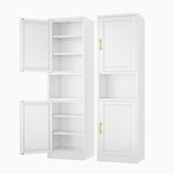 Ckzbx Tall Narrow Storage Cabinet 66.93" H Tall Bathroom Cabinets Metal Pantry Cabinet, 4 Adjustable Shelves for Kitchen, Home Office, Living Room, Dinning Room (16 inches Wide White) Ckzbx