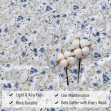 RUVANTI 100% Cotton Sheets – Twin Size Percale Bedding, Cooling & Breathable Floral Design, Durable with a Crisp, Soft & Comfortable Feel, 16" Deep Pocket, 3-Piece Set, Sweet Pea RUVANTI