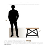 iWEDN 47'' Large Wood Coffee Table with Storage Shelf, Farmhouse Coffee Table with X-Shaped Legs, Rustic Brown Metal Rectangle Center Living Room Coffee Table Accent Furniture for Home iWEDN