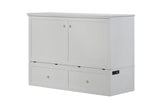 Mega Solutions Murphybedz Tuscany Murphy Cabinet Chest Bed with Charging Station 6 Inch, Queen (White) Mega Solutions